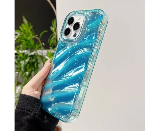 Силіконовий чохол "Laser Wavy" для iPhone 14 Pro Бірюзовий