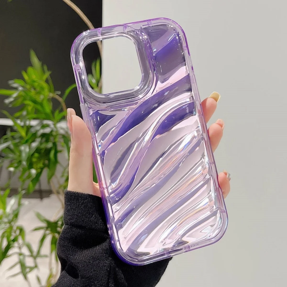 Силиконовый чехол "Laser Wavy" для iPhone 14 Pro Max Фиолетовый