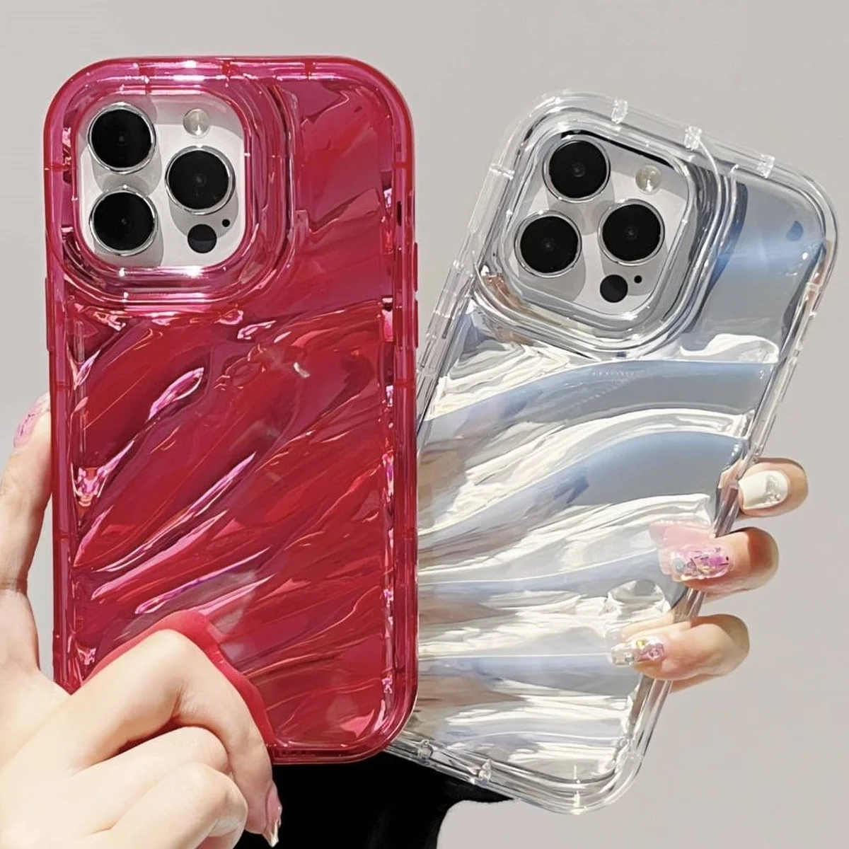 Силиконовый чехол "Laser Wavy" для iPhone 14 Pro Красный