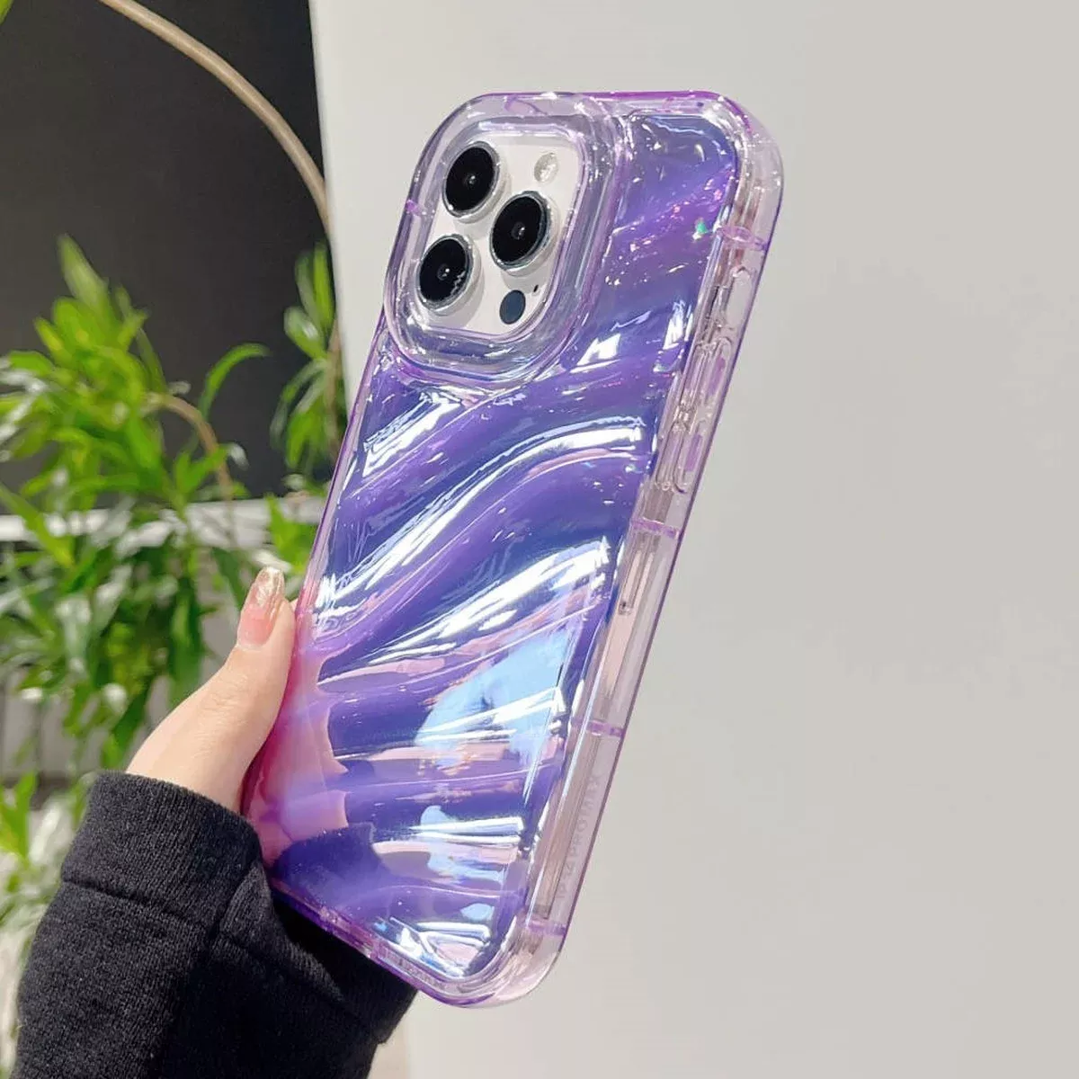 Силиконовый чехол "Laser Wavy" для iPhone 14 Pro Max Фиолетовый