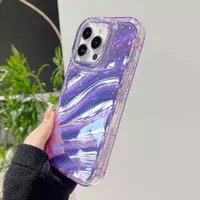 Силиконовый чехол "Laser Wavy" для iPhone 14 Pro Max Фиолетовый