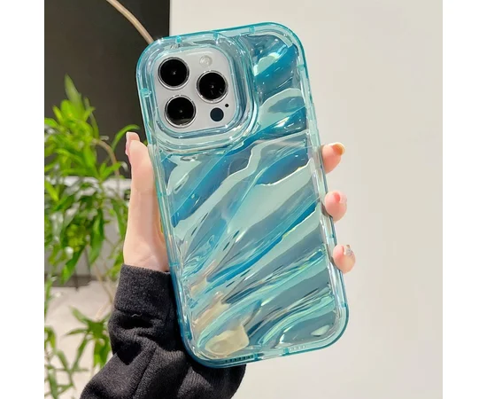 Силіконовий чохол "Laser Wavy" для iPhone 14 Pro Бірюзовий