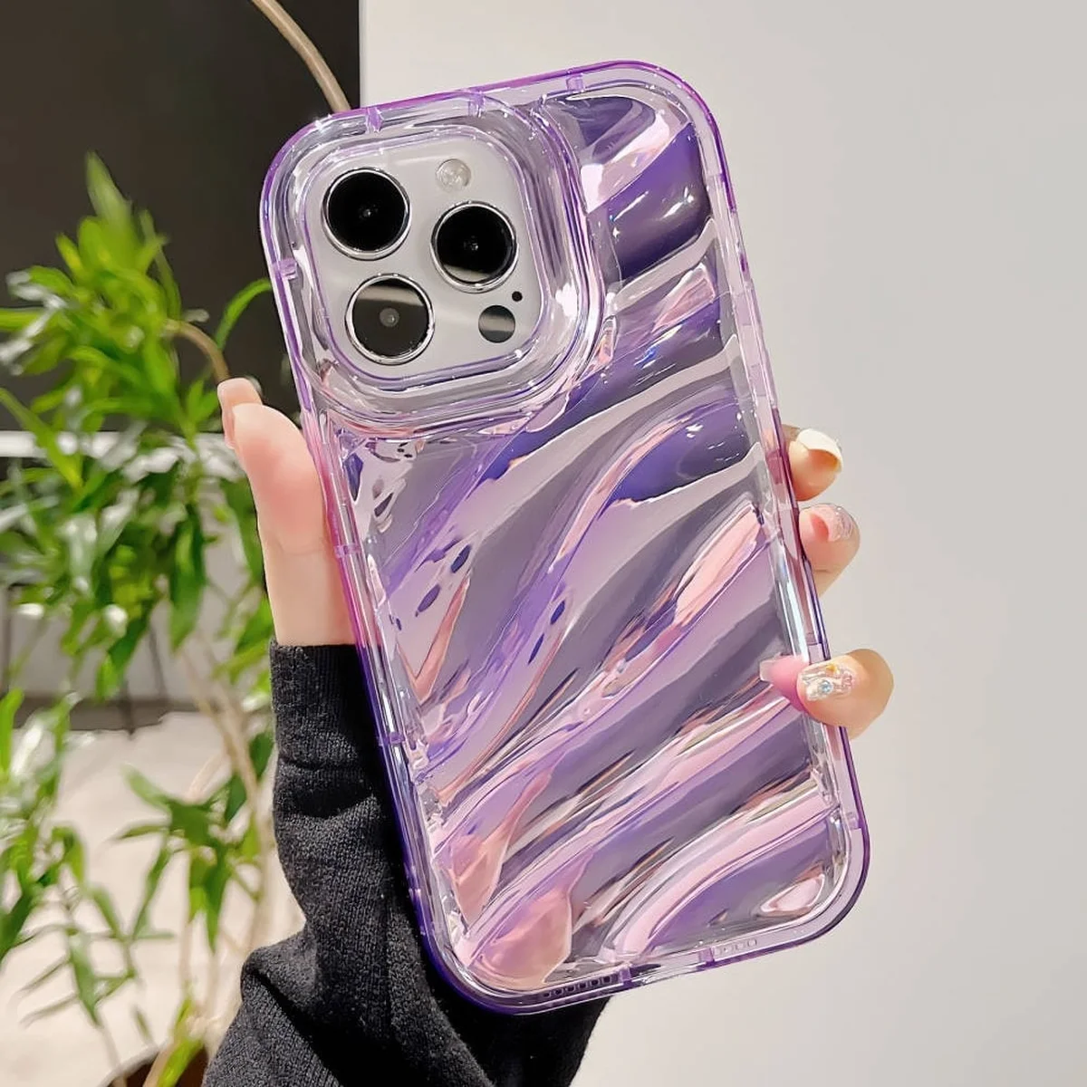 Силиконовый чехол "Laser Wavy" для iPhone 14 Pro Max Фиолетовый