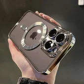 Силиконовый чехол "Transparent Plating" with MagSafe для Apple iPhone 11 Pro Серебряный