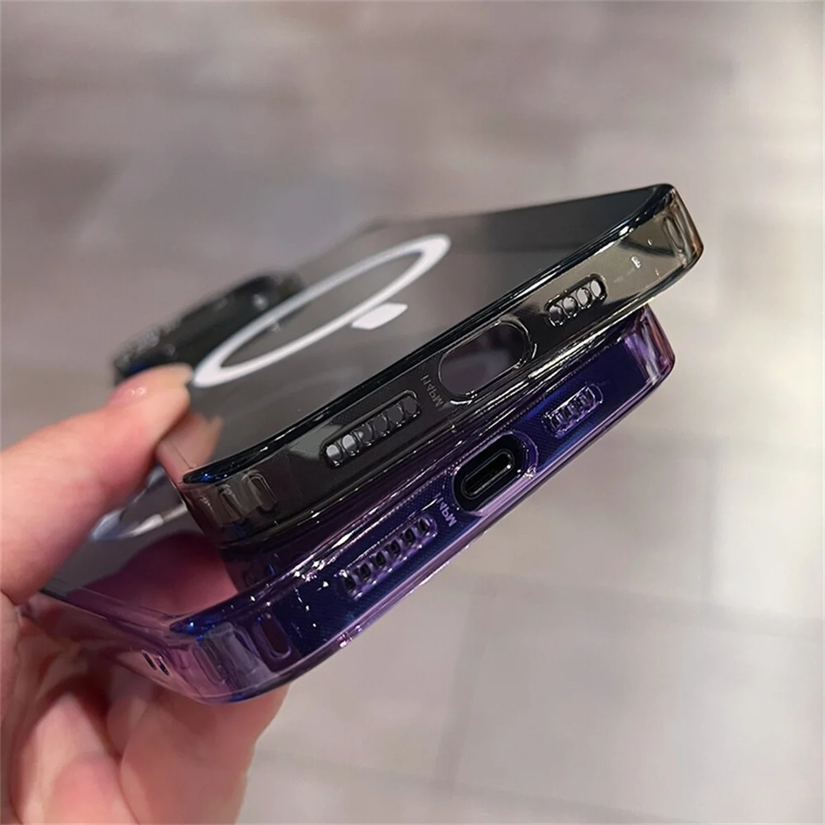 Силиконовый чехол "Crystal Acrylic" with MagSafe для Apple iPhone 14 Pro Черный