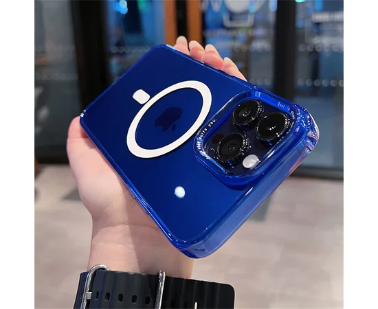 Силиконовый чехол "Crystal Acrylic" with MagSafe для Apple iPhone 14 Pro Синий
