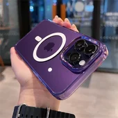 Силиконовый чехол "Crystal Acrylic" with MagSafe для Apple iPhone 14 Pro Max Фиолетовый