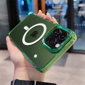 Силіконовий чохол "Crystal Acrylic" with MagSafe для Apple iPhone 15 Pro Зелений