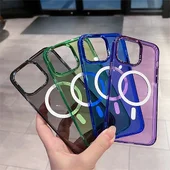 Силіконовий чохол "Crystal Acrylic" with MagSafe для Apple iPhone 15 Pro Зелений