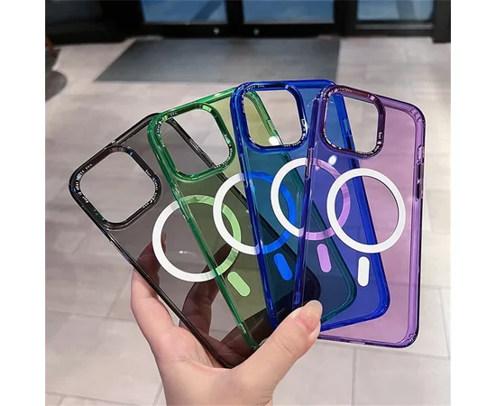 Силиконовый чехол "Crystal Acrylic" with MagSafe для Apple iPhone 14 Pro Фиолетовый