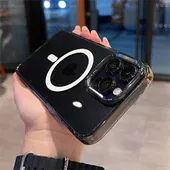 Силиконовый чехол "Crystal Acrylic" with MagSafe для Apple iPhone 14 Pro Черный