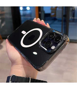 Силиконовый чехол "Crystal Acrylic" with MagSafe для Apple iPhone 14 Pro Черный