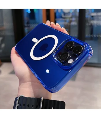 Силіконовий чохол "Crystal Acrylic" with MagSafe для Apple iPhone 14 Pro Max Синій