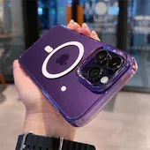 Силиконовый чехол "Crystal Acrylic" with MagSafe для Apple iPhone 15 Pro Фиолетовый