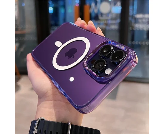 Силіконовий чохол "Crystal Acrylic" with MagSafe для Apple iPhone 14 Pro Фіолетовий