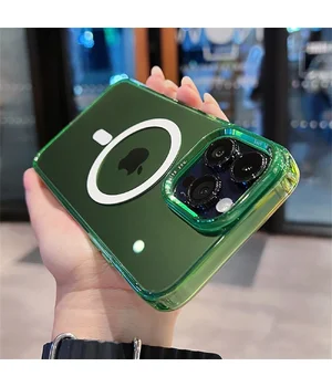 Силиконовый чехол "Crystal Acrylic" with MagSafe для Apple iPhone 14 Pro Зеленый