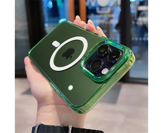 Силиконовый чехол "Crystal Acrylic" with MagSafe для Apple iPhone 14 Pro Max Зеленый