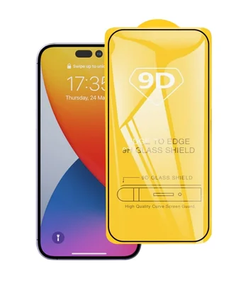 Захисне скло "Tempered Glass 9D" для Apple iPhone 14 Pro Чорний