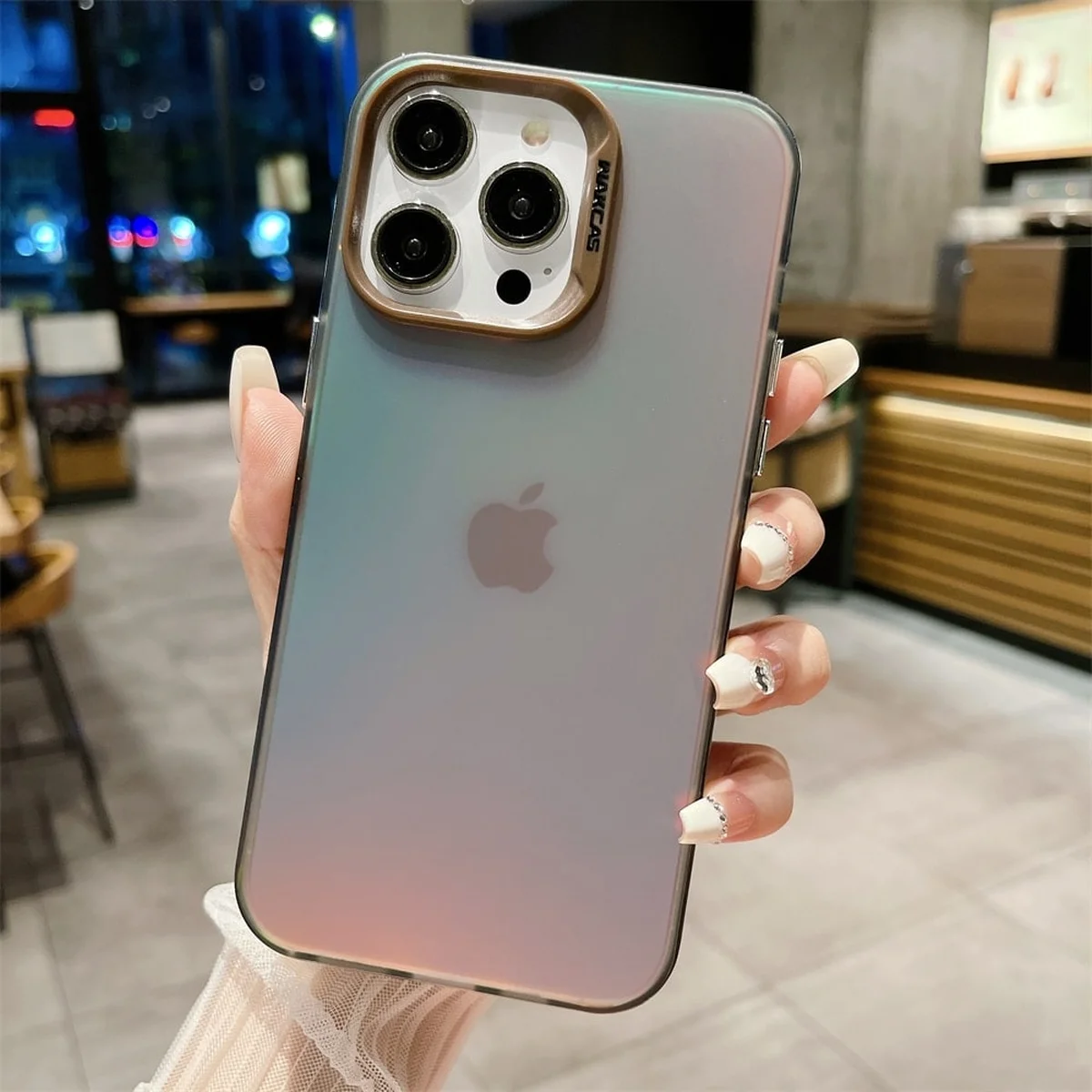 Силиконовый чехол "Laser Acrylic" для iPhone 15 Pro Серый