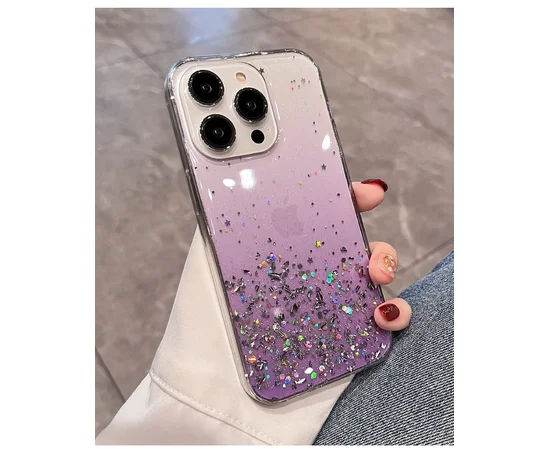 Силиконовый чехол "Bling Shiny" для iPhone 14 Pro Max Фиолетовый