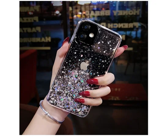 Силиконовый чехол "Bling Shiny" для iPhone 13 Pro Max Черный