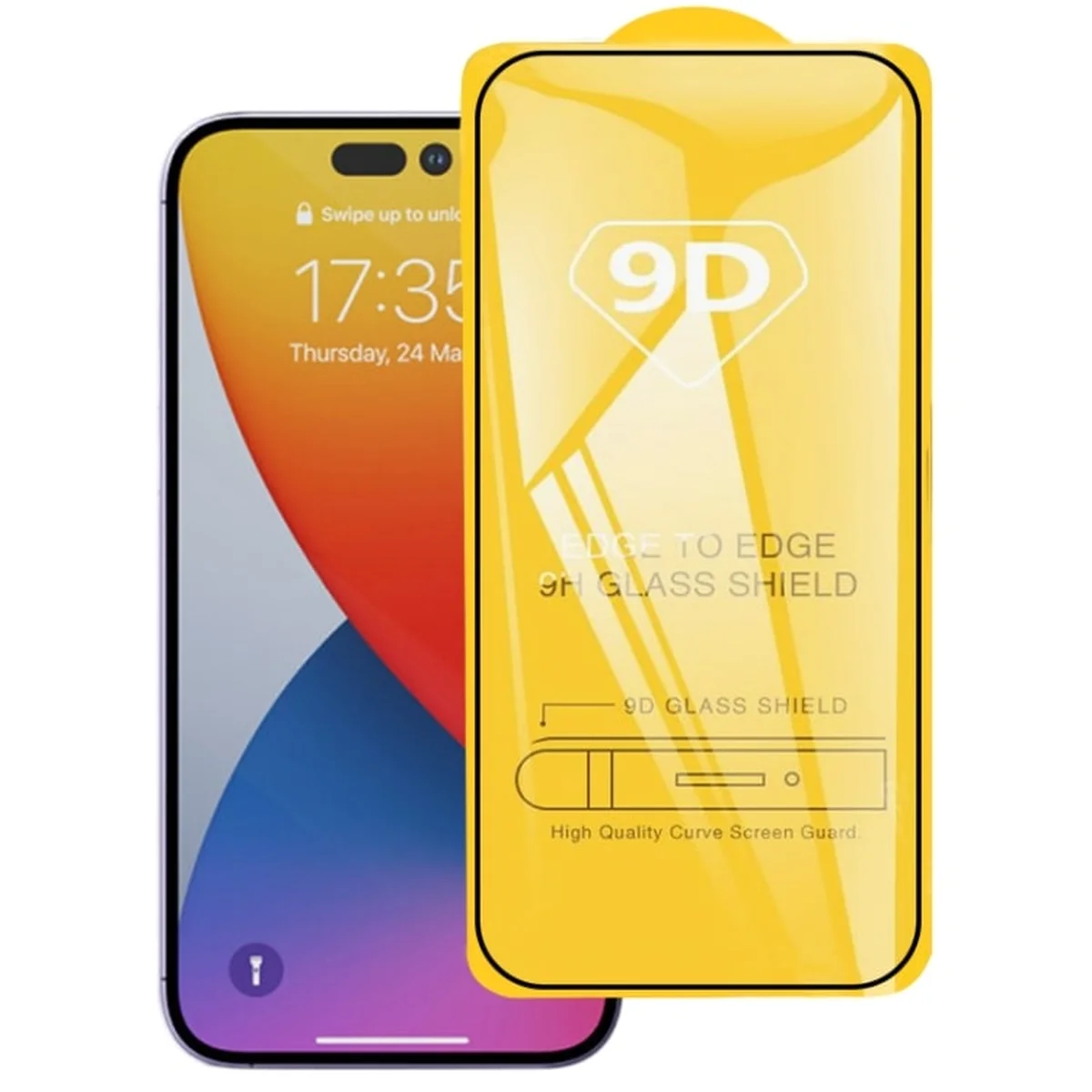 Защитное стекло "Tempered Glass 9D" для Apple iPhone 14 Pro Max Черный