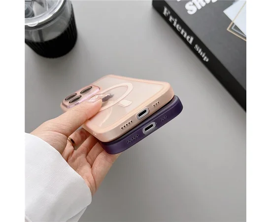 Силиконовый чехол "Transparent Jelly" with MagSafe для Apple iPhone 13 Pro Max Розовый