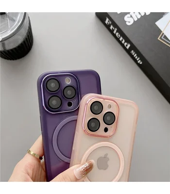 Силиконовый чехол "Transparent Jelly" with MagSafe для Apple iPhone 13 Pro Max Розовый