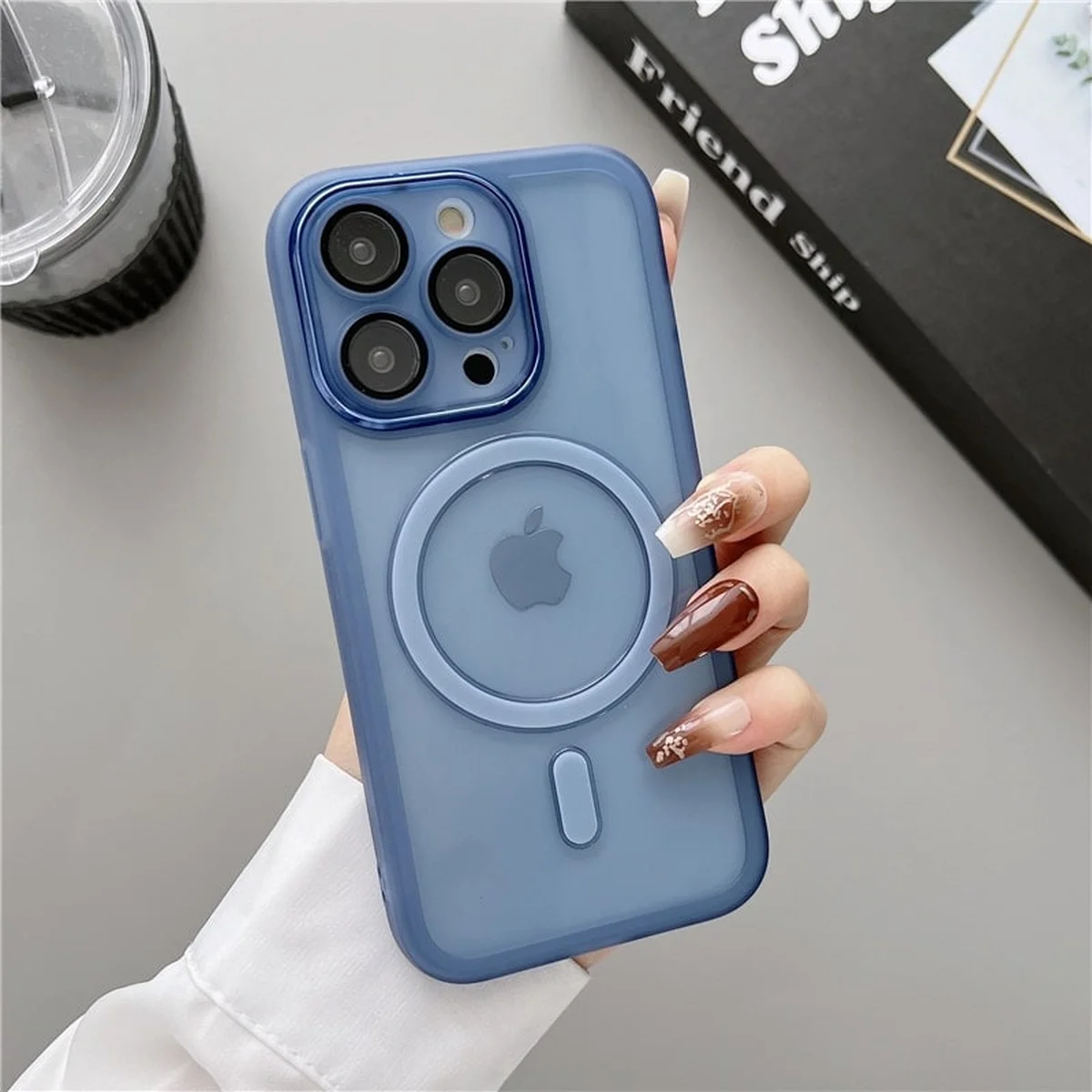 Силіконовий чохол "Transparent Jelly" with MagSafe для Apple iPhone 14 Pro Синій