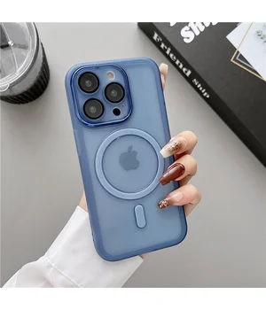 Силиконовый чехол "Transparent Jelly" with MagSafe для Apple iPhone 14 Pro Синий Силиконовый чехол "Transparent Jelly" with MagSafe для Apple iPhone 14 Pro Синий