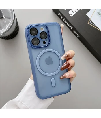 Силіконовий чохол "Transparent Jelly" with MagSafe для Apple iPhone 14 Pro Max Синій