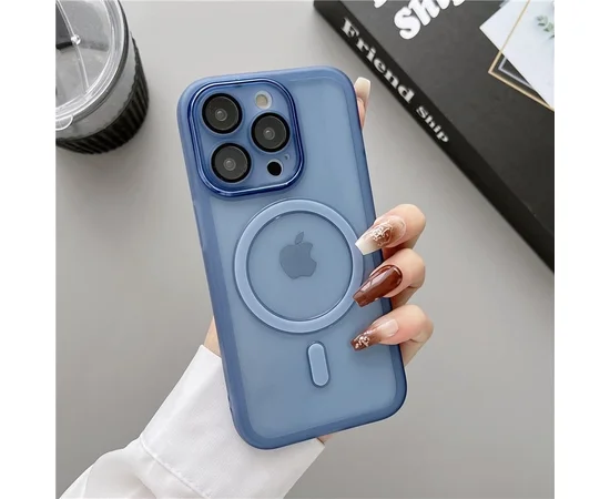 Силиконовый чехол "Transparent Jelly" with MagSafe для Apple iPhone 14 Pro Max Синий