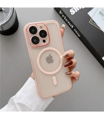 Силиконовый чехол "Transparent Jelly" with MagSafe для Apple iPhone 13 Pro Max Розовый