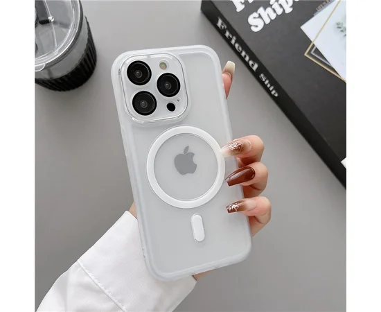 Силіконовий чохол "Transparent Jelly" with MagSafe для Apple iPhone 13 Pro Max Білий