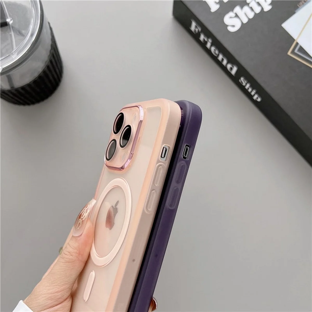 Силиконовый чехол "Transparent Jelly" with MagSafe для Apple iPhone 14 Pro Розовый