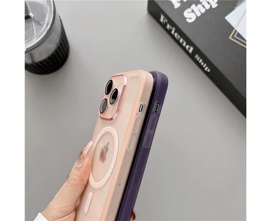 Силиконовый чехол "Transparent Jelly" with MagSafe для Apple iPhone 13 Pro Max Розовый