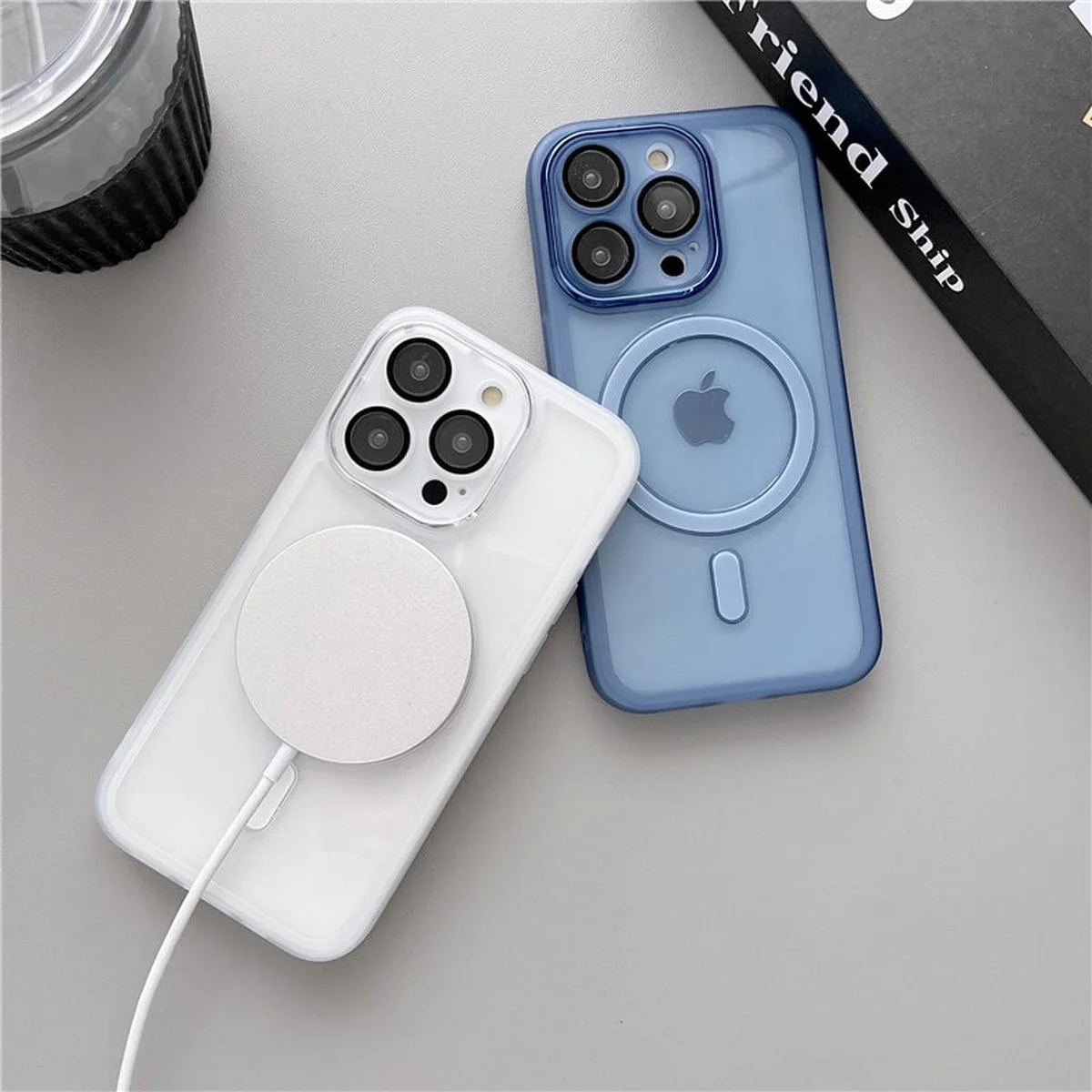 Силіконовий чохол "Transparent Jelly" with MagSafe для Apple iPhone 14 Pro Синій