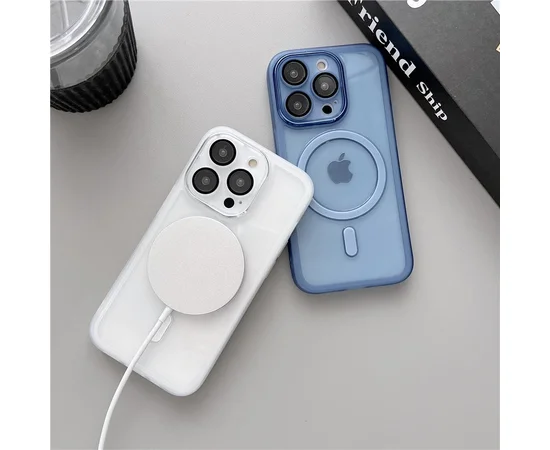 Силиконовый чехол "Transparent Jelly" with MagSafe для Apple iPhone 14 Pro Max Синий