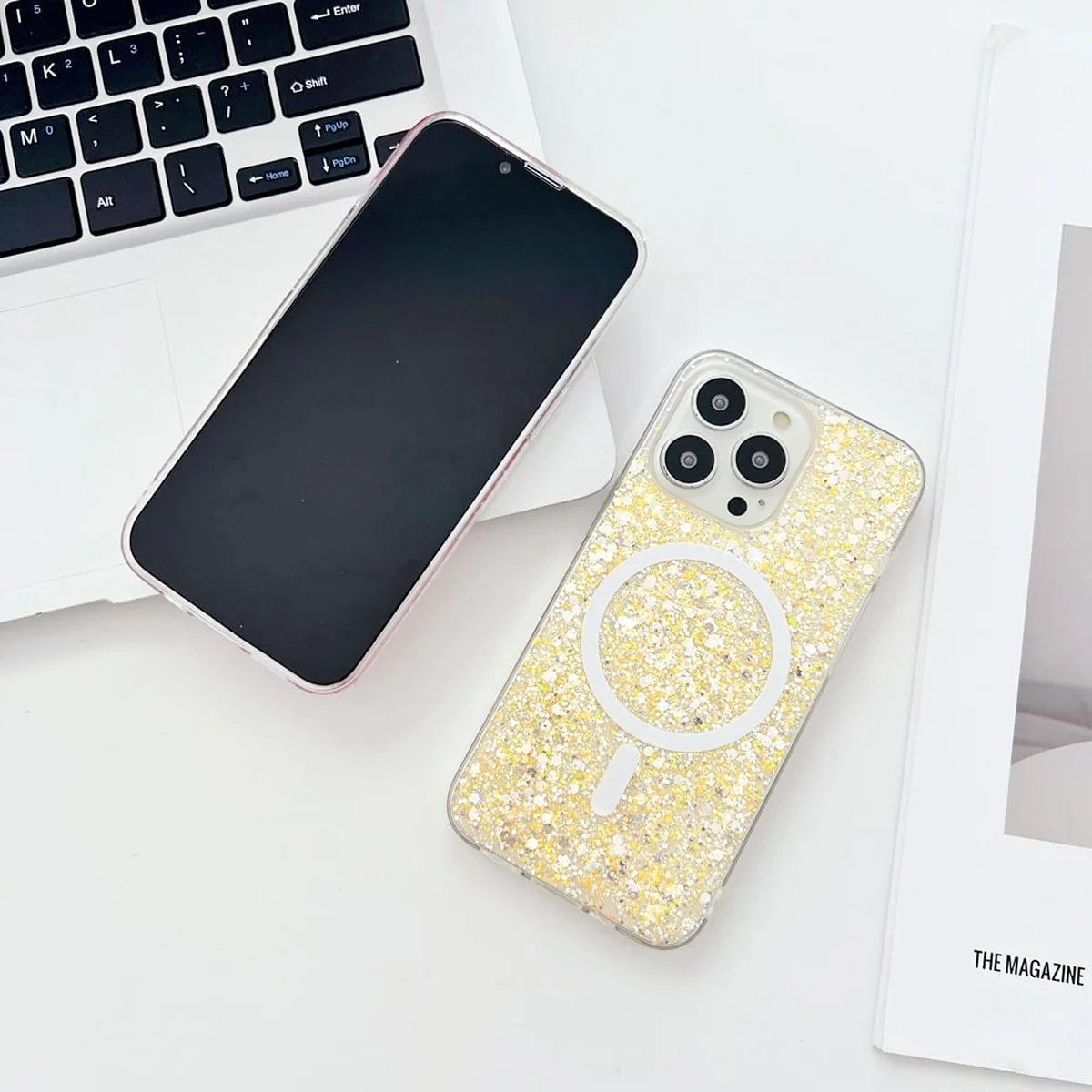 Силіконовий чохол "Luxury Bling" with MagSafe для Apple iPhone 14 Pro Золотий