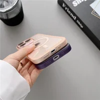 Силиконовый чехол "Transparent Jelly" with MagSafe для Apple iPhone 13 Pro Max Розовый