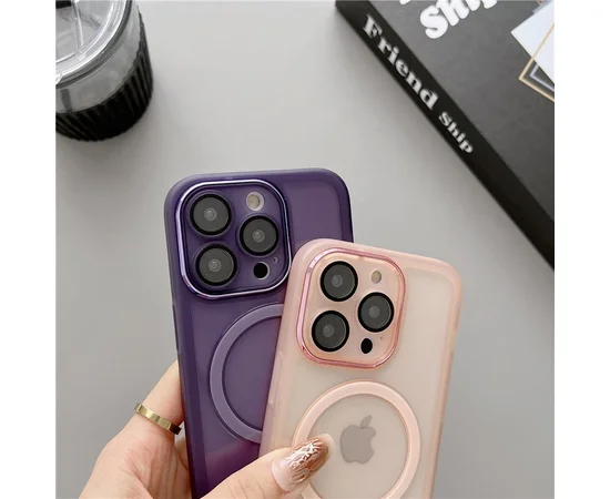 Силиконовый чехол "Transparent Jelly" with MagSafe для Apple iPhone 13 Pro Max Фиолетовый