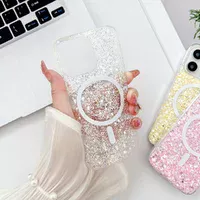 Силіконовий чохол "Luxury Bling" with MagSafe для Apple iPhone 14 Pro Срібний
