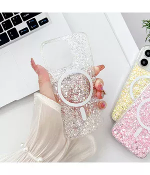 Силіконовий чохол "Luxury Bling" with MagSafe для Apple iPhone 14 Pro Срібний
