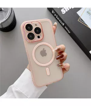 Силіконовий чохол "Transparent Jelly" with MagSafe для Apple iPhone 13 Pro Max Рожевий