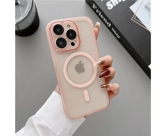 Силиконовый чехол "Transparent Jelly" with MagSafe для Apple iPhone 14 Pro Розовый