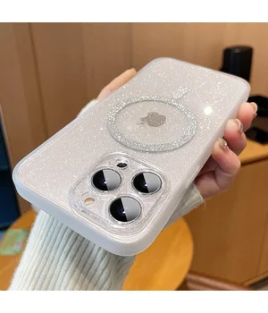 Силиконовый чехол "Bling Shinny" with MagSafe для Apple iPhone 14 Pro Белый Силиконовый чехол "Bling Shinny" with MagSafe для Apple iPhone 14 Pro Белый