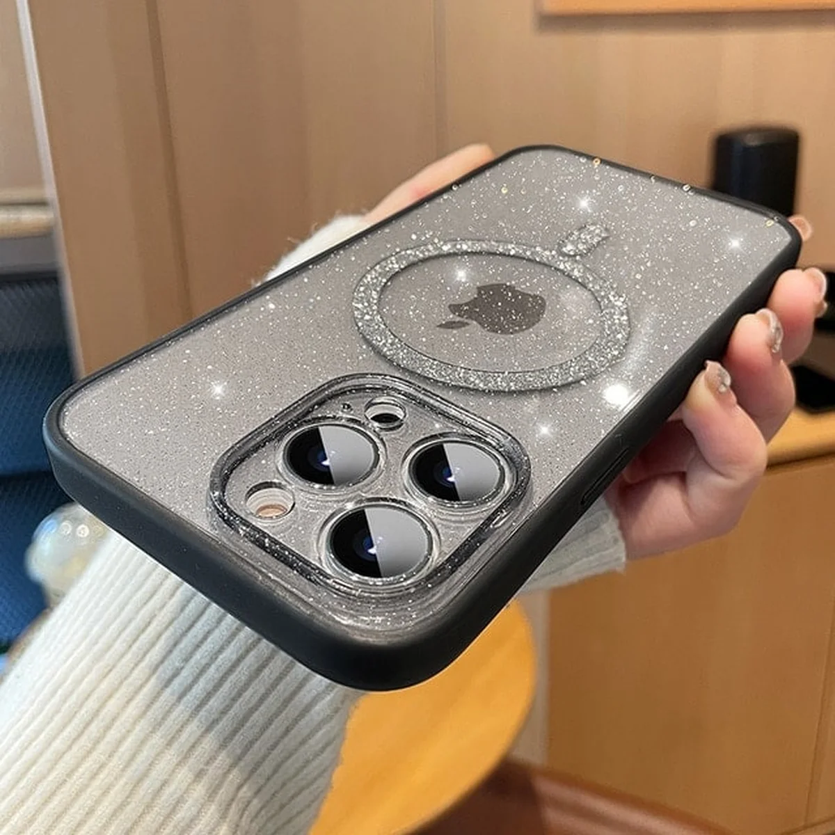 Силіконовий чохол "Bling Shinny" with MagSafe для Apple iPhone 14 Pro Max Сірий
