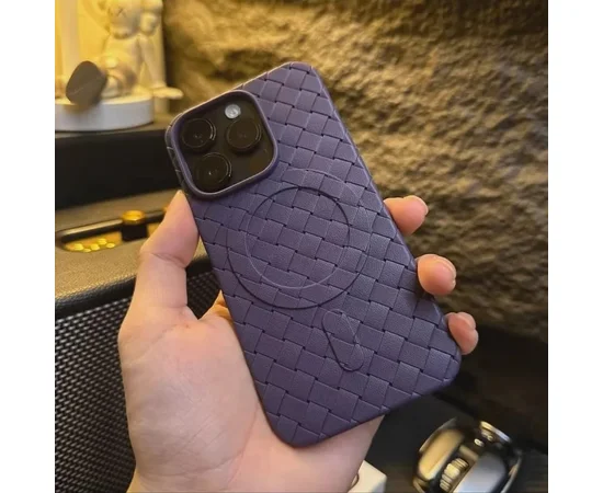 Силіконовий чохол "Luxury Weave" with MagSafe для Apple iPhone 13 Pro Max Фіолетовий