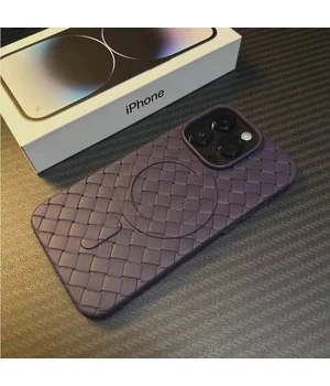Силіконовий чохол "Luxury Weave" with MagSafe для Apple iPhone 14 Pro Max Фіолетовий