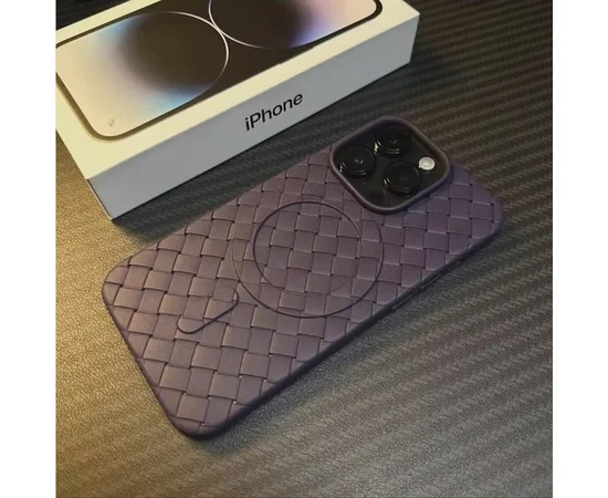 Силіконовий чохол "Luxury Weave" with MagSafe для Apple iPhone 13 Pro Max Фіолетовий